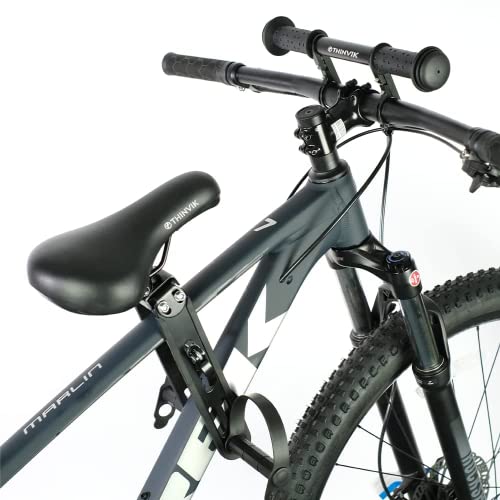 Thinvik Kid Bike Seat and Handlebar for Mountain Bike Parent-Child Cycling, Front Mounted Bicycle Seat&Child Handlebar Compatible with All Adult MTB Bike Cycling(Handlebar+Seat)