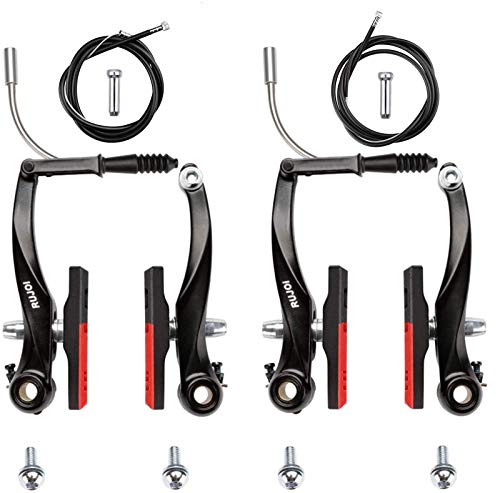 RUJOI Bike Brakes Set,Mountain Bike V Brakes Type,V-Brake Replacement Set for MTB, Road Bike,BMX,E Bike Black (2 Pack)…