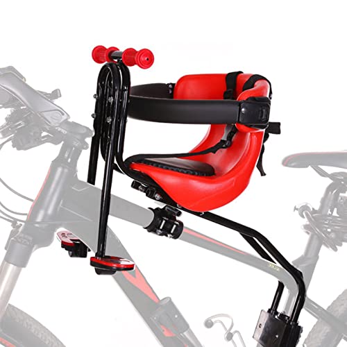 KCRET Kids Bike Seat, Front Mount Baby Bike Seat for Adult Bike, Child Bike Seat with Armrests/Pedals Padde/Seat Belt Suitable for Most of Mountain Bikes with Beam