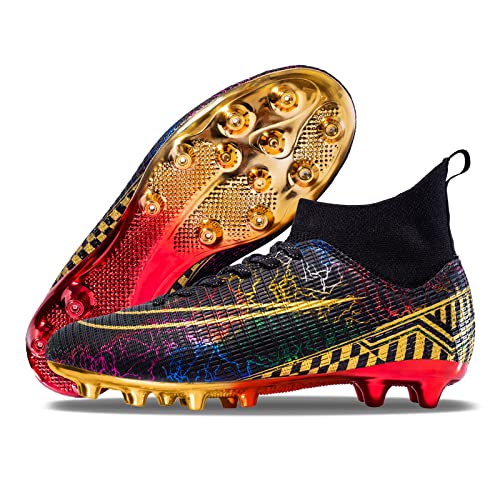 HAIMIAH Men's Women's Soccer Shoes Boys Gold-Soled Spikes Football Shoes Student Grass Training Shoes Outdoor Football Boots Unisex